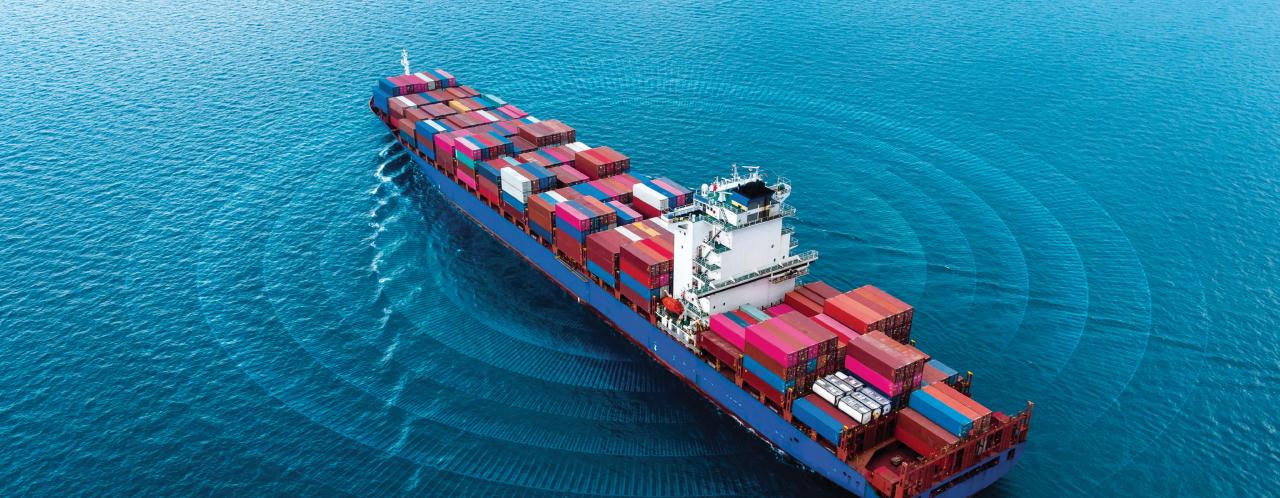 Container vessel at sea