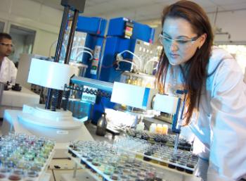 Lubricant Samples and Operator at laboratory