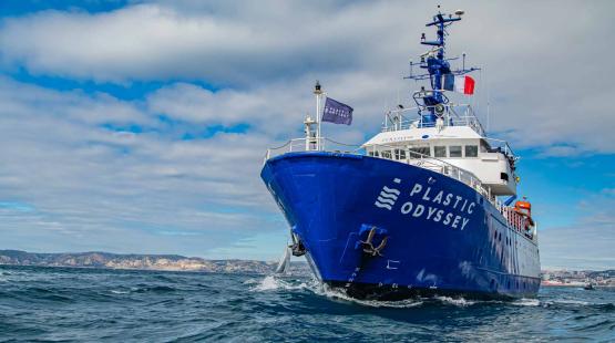 ©Marc Royer 2022 The Plastic Odyssey ship at anchorage
